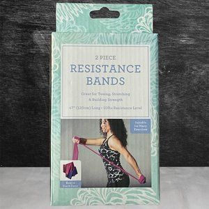 Best Brands 2PC Resistance Bands Purple & Pink 47" Long (120cm)